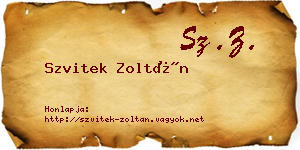 Szvitek Zoltán névjegykártya